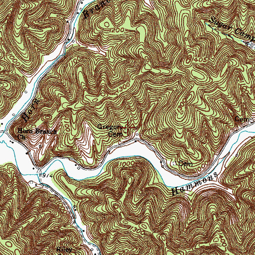 Topographic Map of Gregory Cemetery, KY