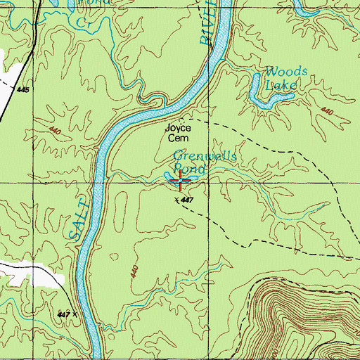 Topographic Map of Grenwells Pond, KY