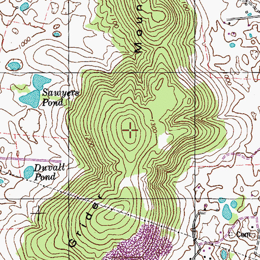 Topographic Map of Grider Mountain, KY