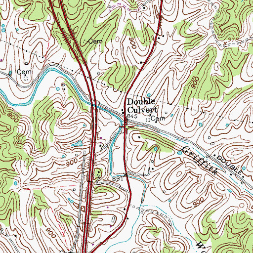 Topographic Map of Griffith Branch, KY