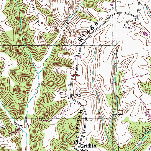 Topographic Map of Griffith Ridge, KY