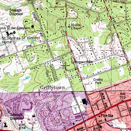 Topographic Map of Griffytown, KY