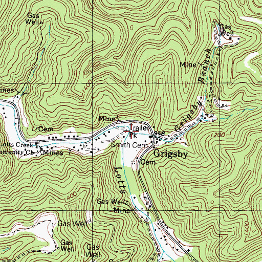 Topographic Map of Grigsby Branch, KY