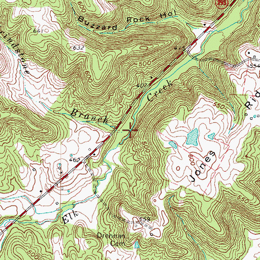 Topographic Map of Grindstone Branch, KY