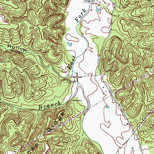 Topographic Map of Grissom Branch, KY