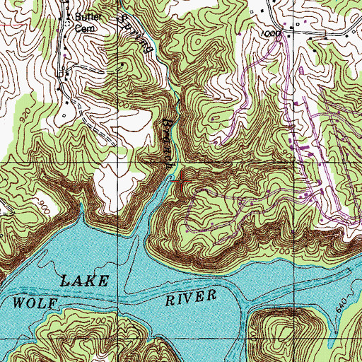Topographic Map of Groce Spring Branch, KY