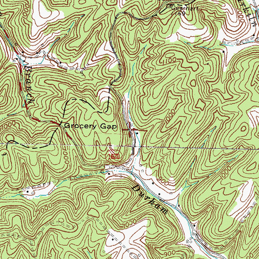 Topographic Map of Grocery Gap, KY