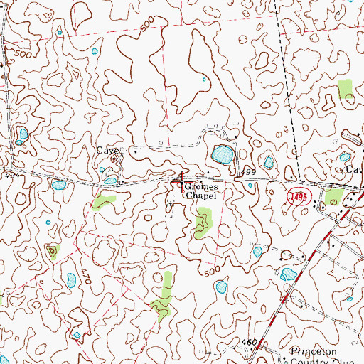 Topographic Map of Gromes Chapel, KY
