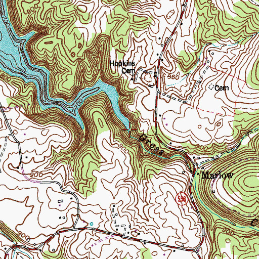 Topographic Map of Gross Creek, KY
