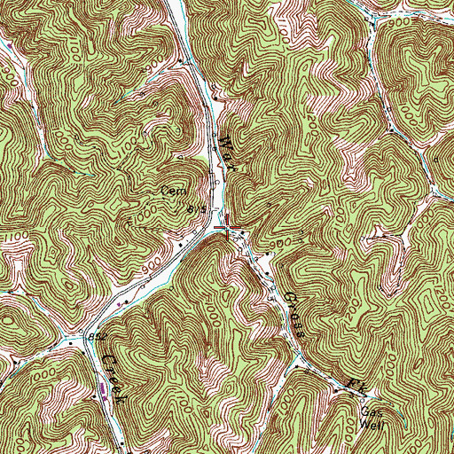 Topographic Map of Gross Fork, KY