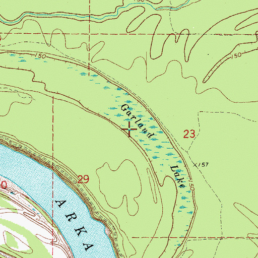 Topographic Map of Garland Lake, AR
