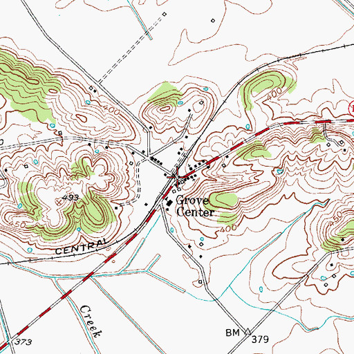 Topographic Map of Grove Center, KY