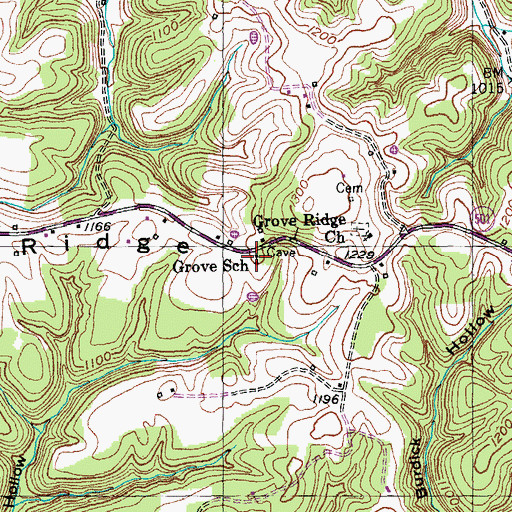 Topographic Map of Grove School, KY