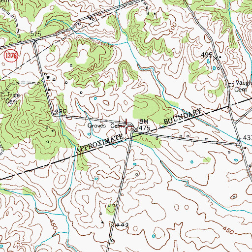 Topographic Map of Groves Cemetery, KY