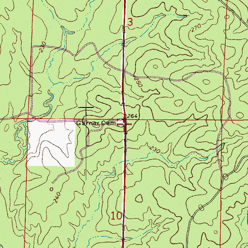 Topographic Map of Garner Cemetery, AR