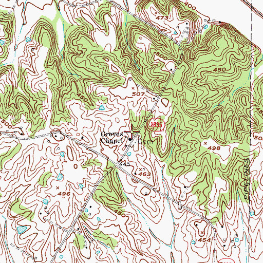 Topographic Map of Groves Chapel, KY