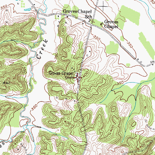 Topographic Map of Groves Chapel Cemetery, KY