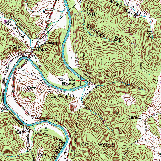 Topographic Map of Grubb Bend, KY