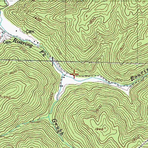 Topographic Map of Grubb Branch, KY
