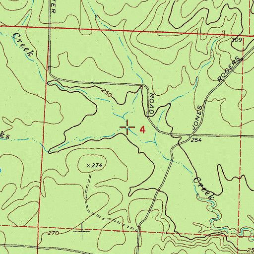 Topographic Map of Garner Creek, AR