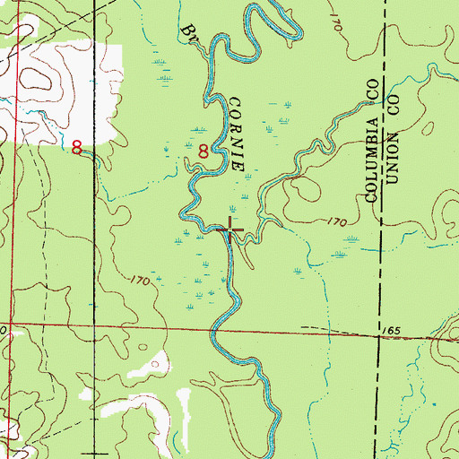Topographic Map of Garner Creek, AR