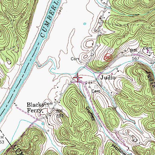 Topographic Map of Guffey Hollow, KY