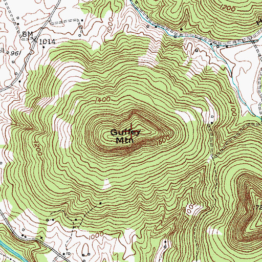 Topographic Map of Guffey Mountain, KY