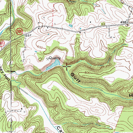 Topographic Map of Gulf Hollow, KY