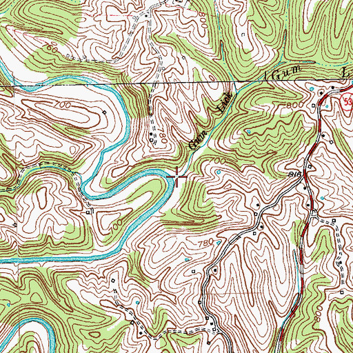 Topographic Map of Gum Lick, KY