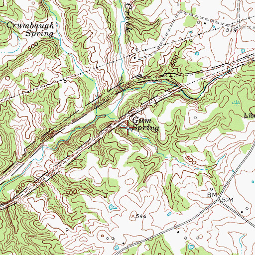 Topographic Map of Gum Spring, KY