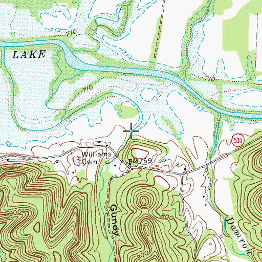 Topographic Map of Gundy Hollow, KY