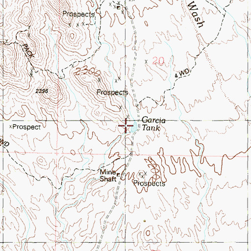 Topographic Map of Garcia Tank, AZ