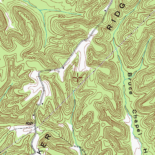Topographic Map of Hacker Ridge, KY