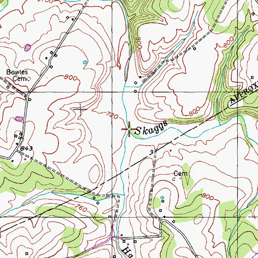 Topographic Map of Hackers Branch, KY