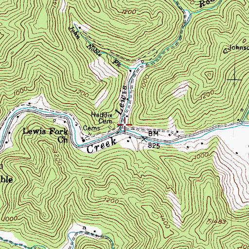 Topographic Map of Haddix Cemetery, KY
