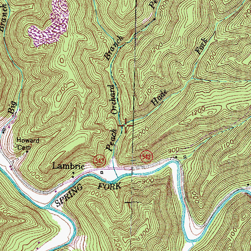 Topographic Map of Hade Fork, KY