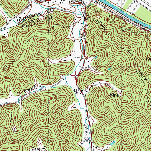 Topographic Map of Hager Branch, KY