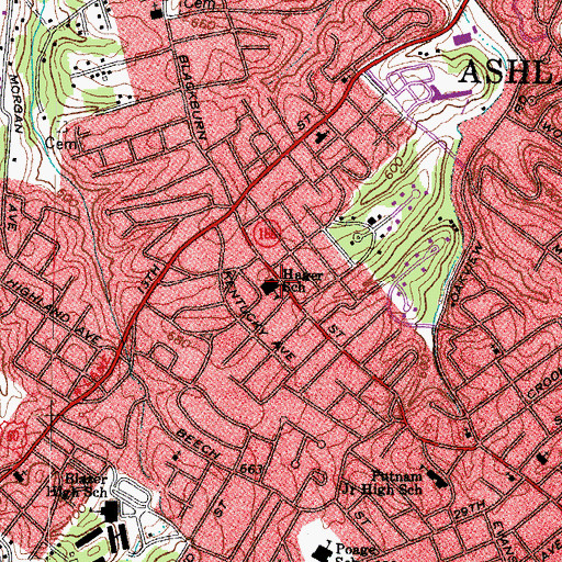 Topographic Map of Hager School, KY