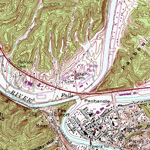 Topographic Map of Hagins Cemetery, KY