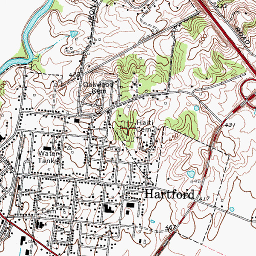 Topographic Map of Haiti Cemetery, KY