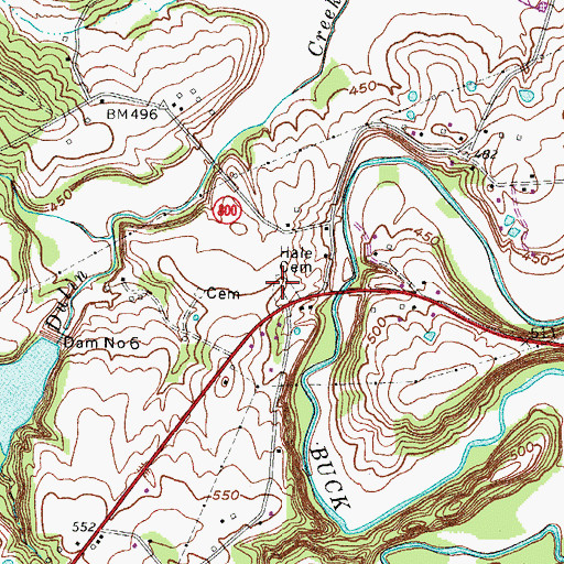 Topographic Map of Hale Cemetery, KY