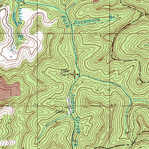 Topographic Map of Hale Cemetery, KY