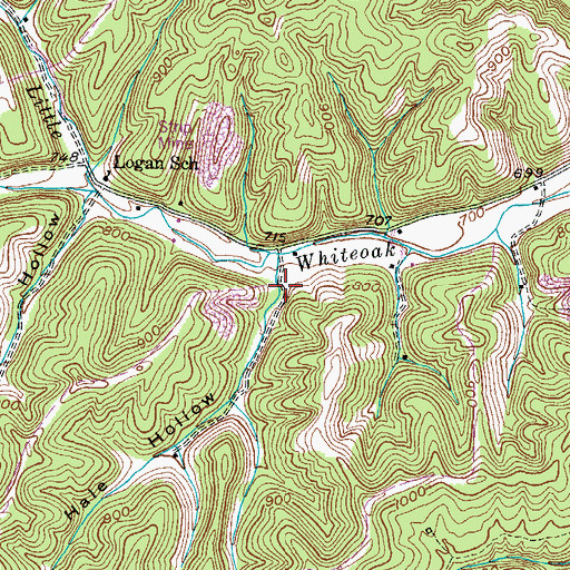 Topographic Map of Hale Hollow, KY