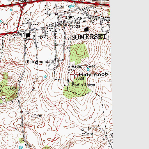 Topographic Map of Hale Knob, KY
