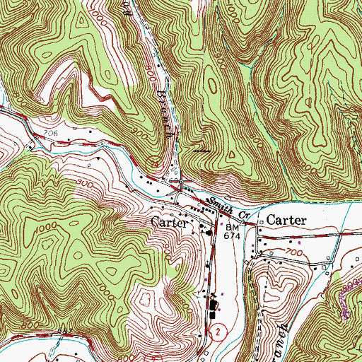 Topographic Map of Halfway Branch, KY