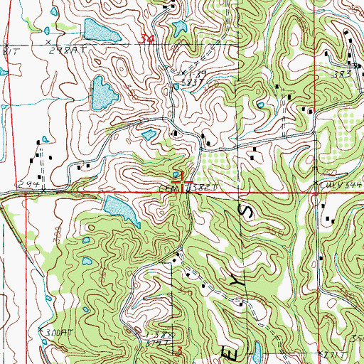 Topographic Map of Gatlen Cemetery, AR