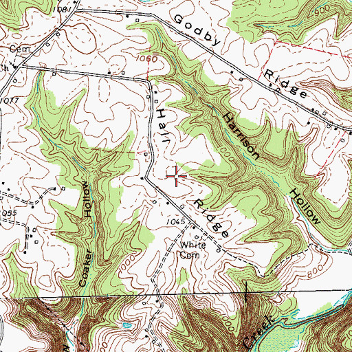 Topographic Map of Hall Ridge, KY
