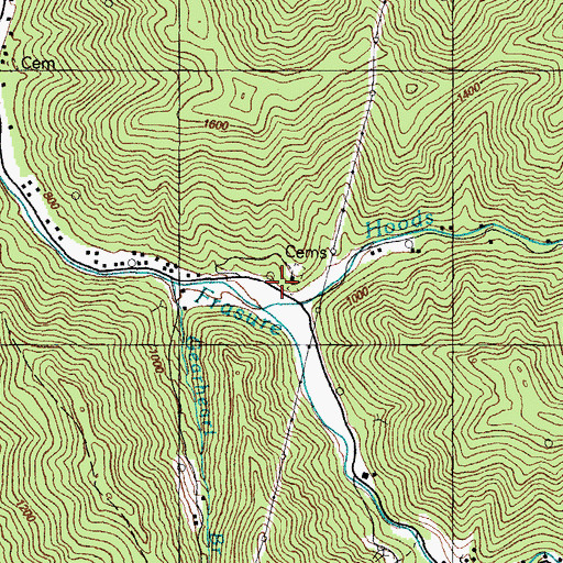 Topographic Map of Hall School, KY