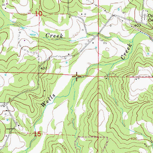 Topographic Map of Gattis Creek, AR