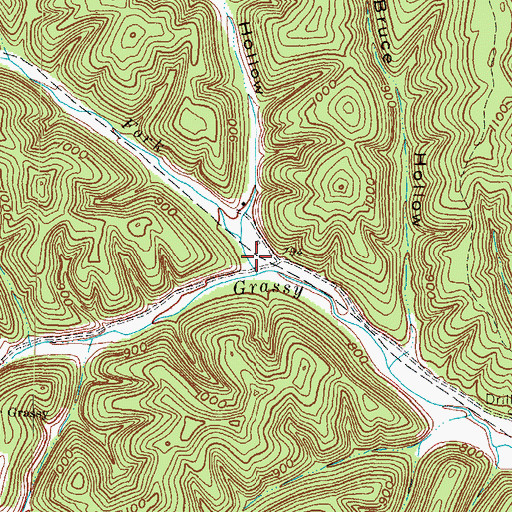 Topographic Map of Halls Fork, KY